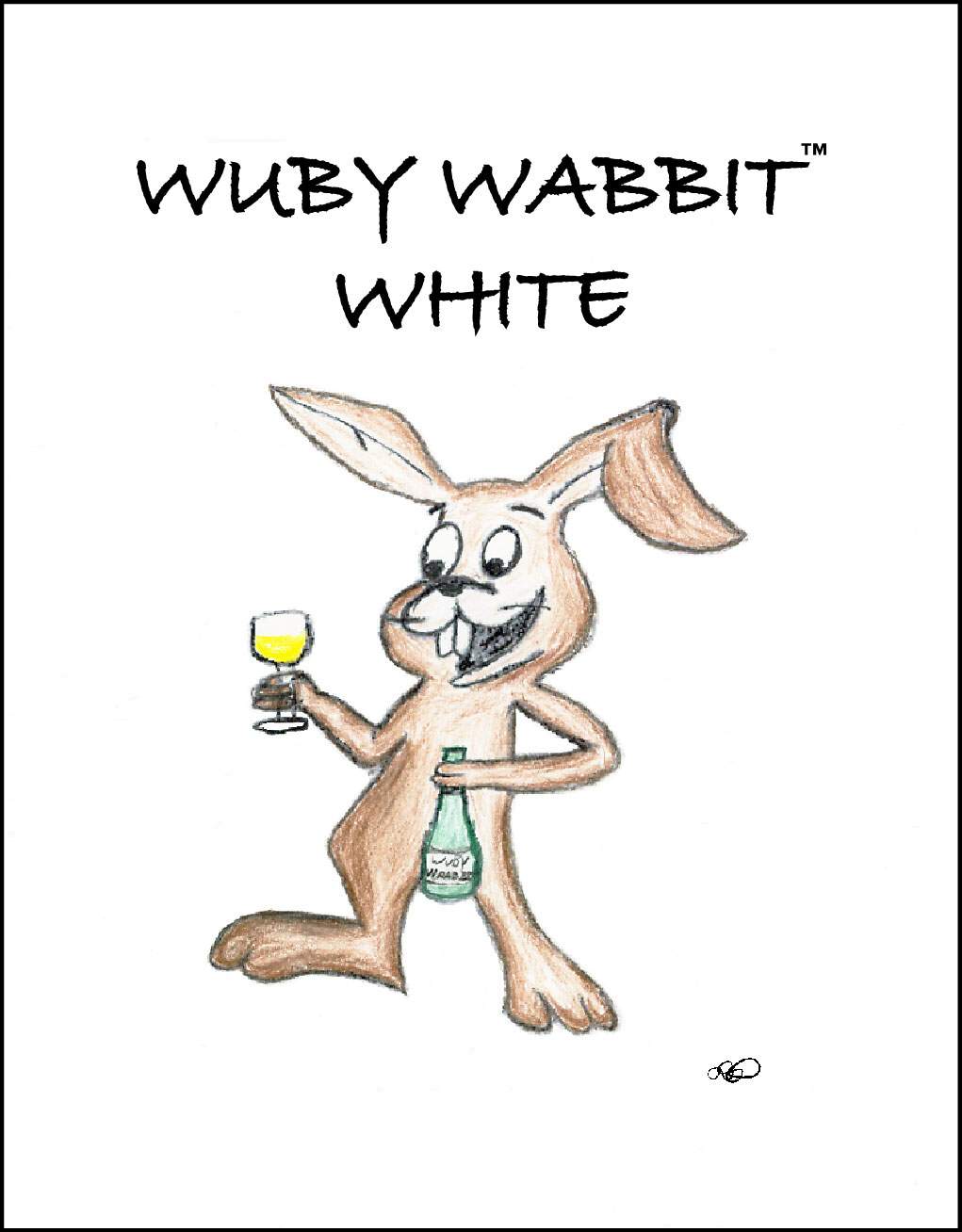 Wuby Wabbit White™ label, a Casual Drinking Wine
